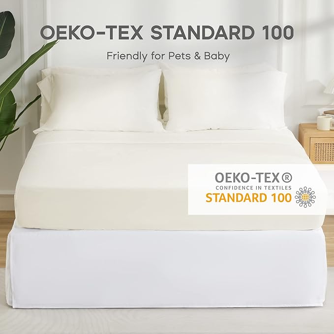 SONIVE Queen Bed Skirt, Classic Tailored Easy Fit Brushed Microfiber Skirts - Image 7