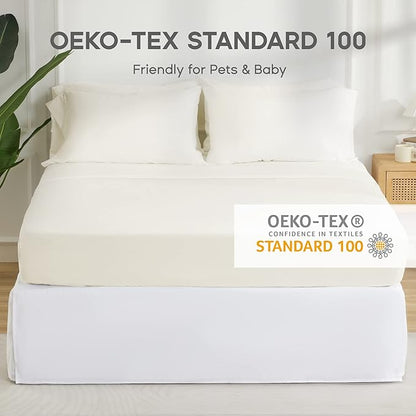 SONIVE Queen Bed Skirt, Classic Tailored Easy Fit Brushed Microfiber Skirts - Image 7