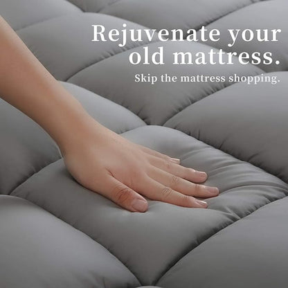 COONP Full XL Mattress Topper, Extra Thick Pillowtop, Cooling Plush Mattress - Image 5