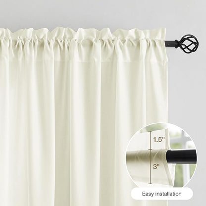 Anmao Non-See-Through Cream Privacy Semi Sheer Curtains - Image 7