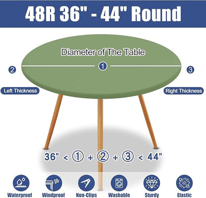 Round Spandex Tablecloth, Elastic Fitted Waterproof Tablecloths - Image 8