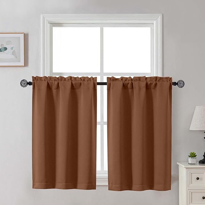 Gwine Kitchen Curtains for Small Window Treatment, Light Filtering Short Cafe by Gwine
