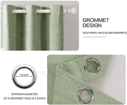 MIULEE Linen Blackout Curtains and Drapes 100% Room Darken Thermal Insulated - Image 4