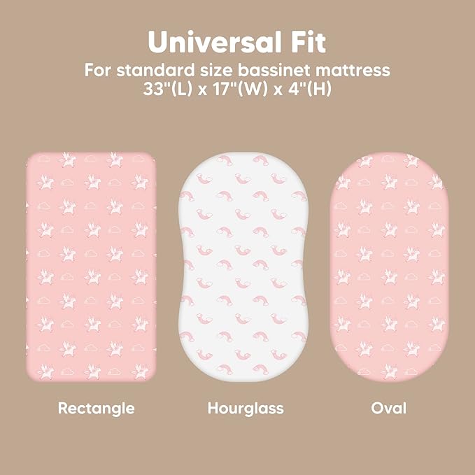 2-Pack Baby Bassinet Sheets Girl, Boy - Image 3