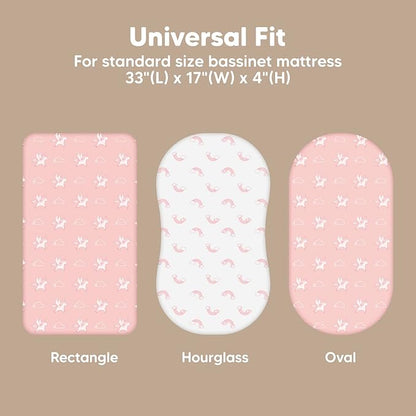 2-Pack Baby Bassinet Sheets Girl, Boy - Image 3