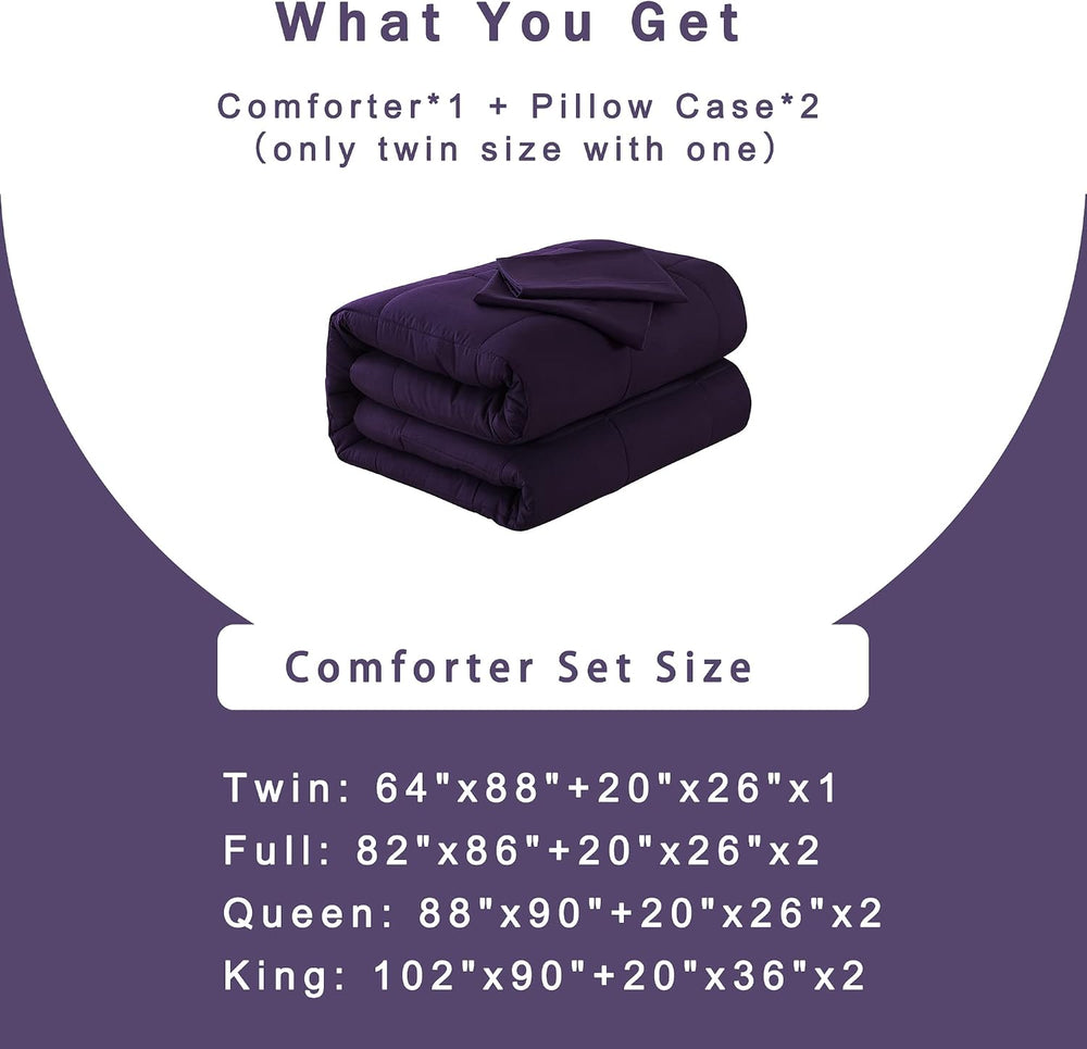 DOWNCOOL King Size Comforter Set -All Season Bedding Comforters Sets with 2 P...