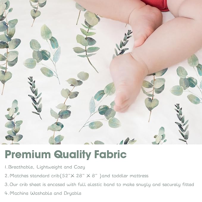 Bimocosy Crib Sheets 4 Pack, Baby Crib Sheets Fitted - Image 8