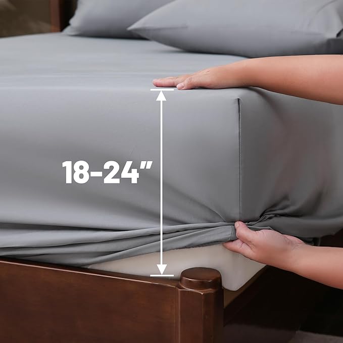 Extra Deep Pocket King Sheets 18-24 Inch 1000 Thread Count 100% Egyptian Cotton - Image 5