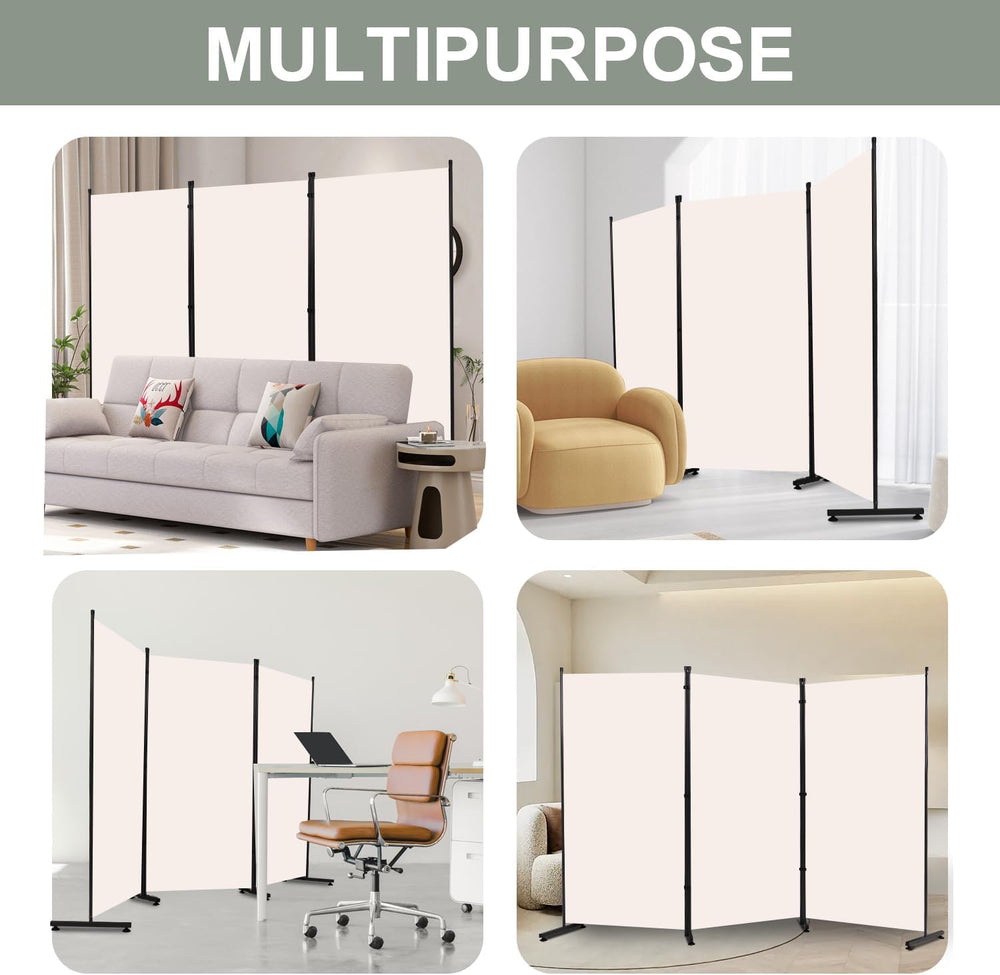 Room Divider 3 Panel Folding Privacy Screen, Round Pad Design Wall Divider
