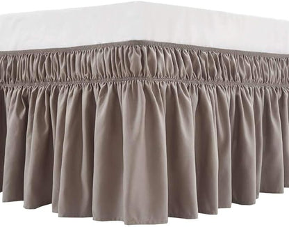 MEILA Wrap Around Bed Skirt Three Fabric Sides Elastic Dust Ruffled 16 Inch by MEILA