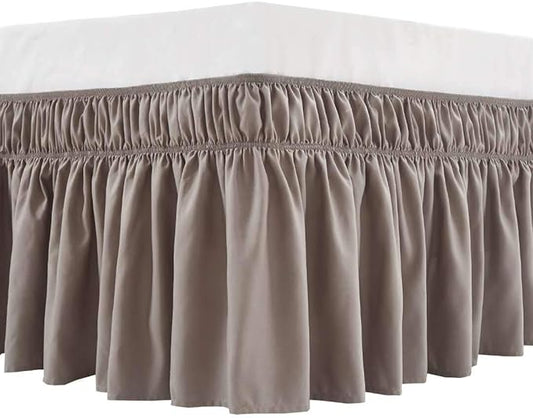 MEILA Wrap Around Bed Skirt Three Fabric Sides Elastic Dust Ruffled 16 Inch by MEILA