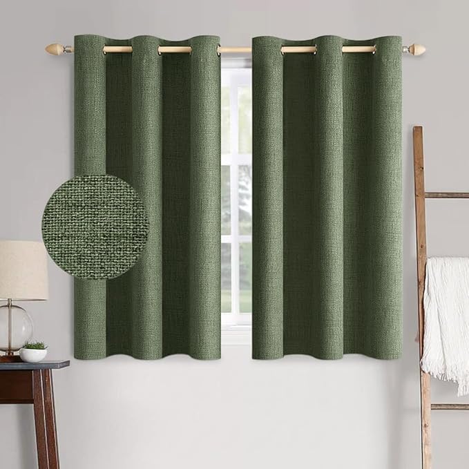 MIULEE 100% Blackout Linen Textured Curtains by MIULEE