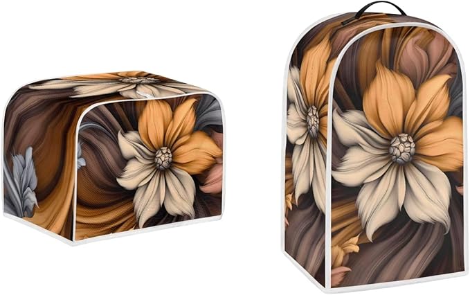 Vintage Flower Floral Pattern Appliance Covers Set Washable Kitchen Blender by Pointodoor