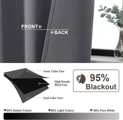 Gwine Charcoal Grey Blackout Curtains - Image 2