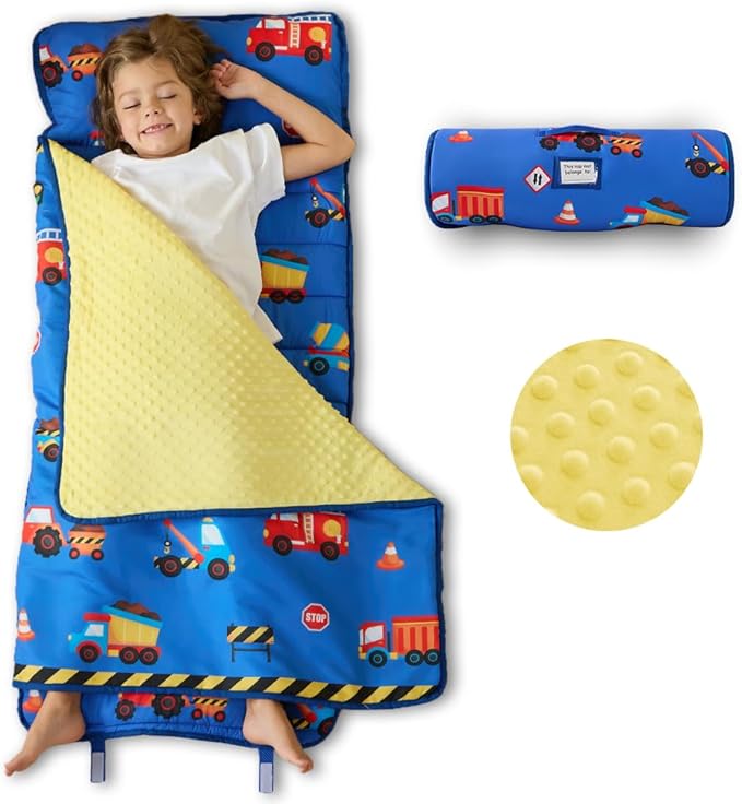 beeweed Toddler Nap Mat, Rollup Design Kid Sleeping Mat by beeweed