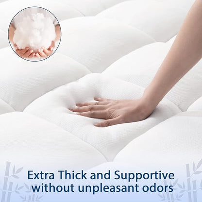 ELEMUSE Full Cooling Bamboo Viscose Mattress Topper - Image 3