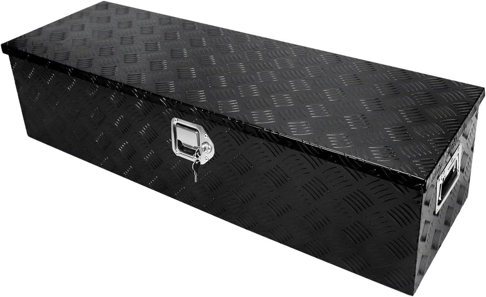 39 Inch Heavy Duty Aluminum Stripes Plated Tool Box Pick Up Truck Bed RV Trai...