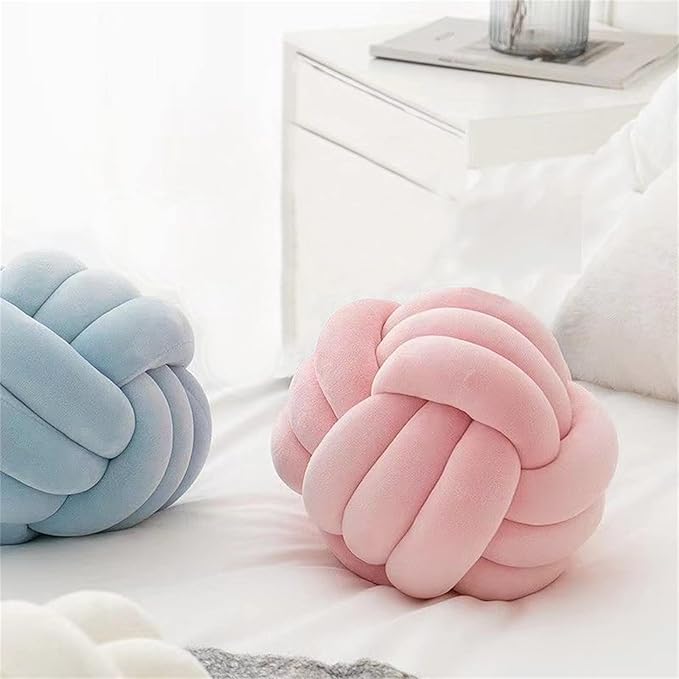 Round Throw Pillow, Soft Handmade Knot Ball Pillows, Home Decoration Pillow - Image 4