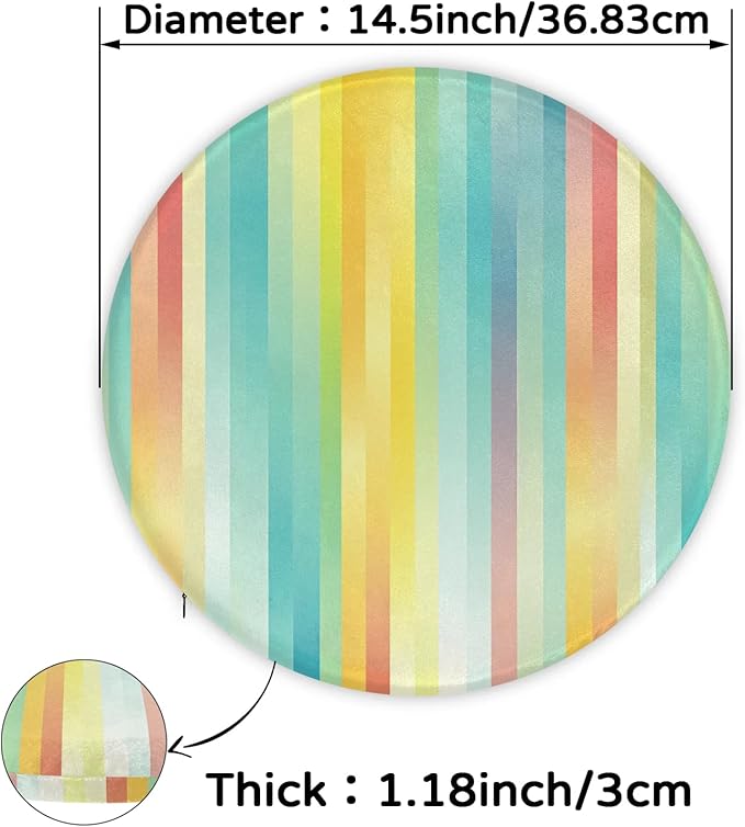 Rainbow Stripes Round Chair Cushions - Image 3