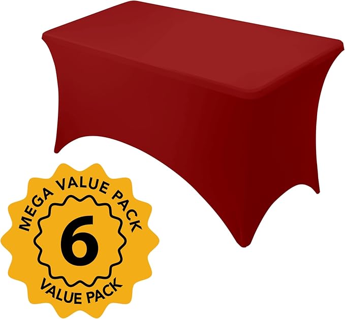 6-Pack Premium Red Spandex Tablecloths - Image 2