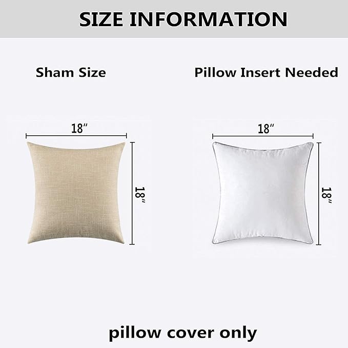 Kevin Textile Textural Faux Linen Throw Pillow Covers Shams - Image 6