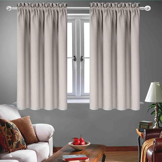 Soft Gray Bedroom Curtains 48 Inch Length Kitchen Curtains by HighQualityCurtains