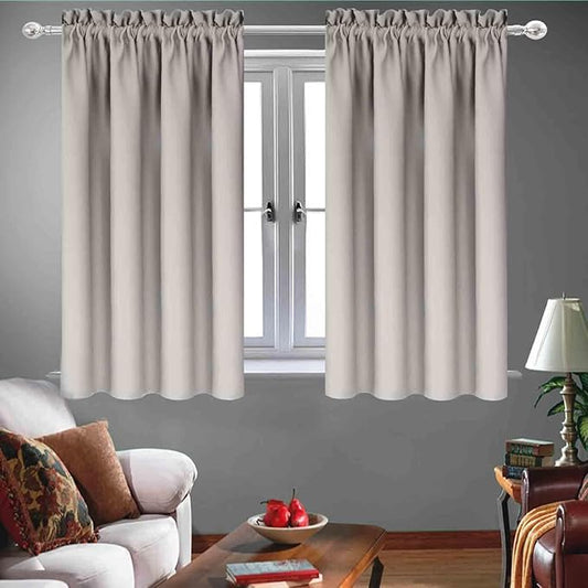 Soft Gray Bedroom Curtains 48 Inch Length Kitchen Curtains by HighQualityCurtains