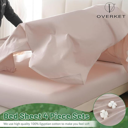 1000 Thread Count Egyptian Cotton Sheets Queen Size Set Sateen Weave Soft - Image 3