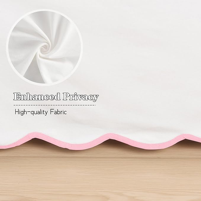 HIG Off-White Chic Queen Bed Skirt - Image 8