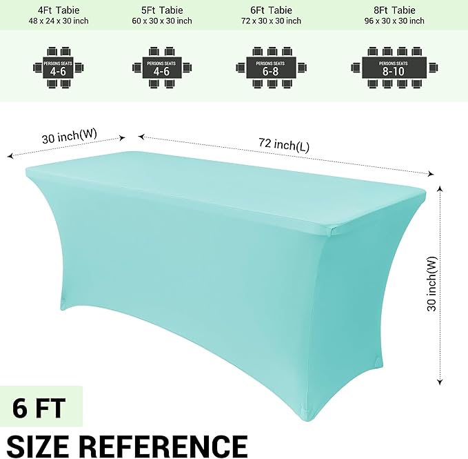 Obstal 6ft Stretch Spandex Table Cover - Image 4