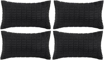 Fancy Homi 4 Packs Boho Black Decorative Throw Pillow Covers 16x24 Inch by Fancy+Homi
