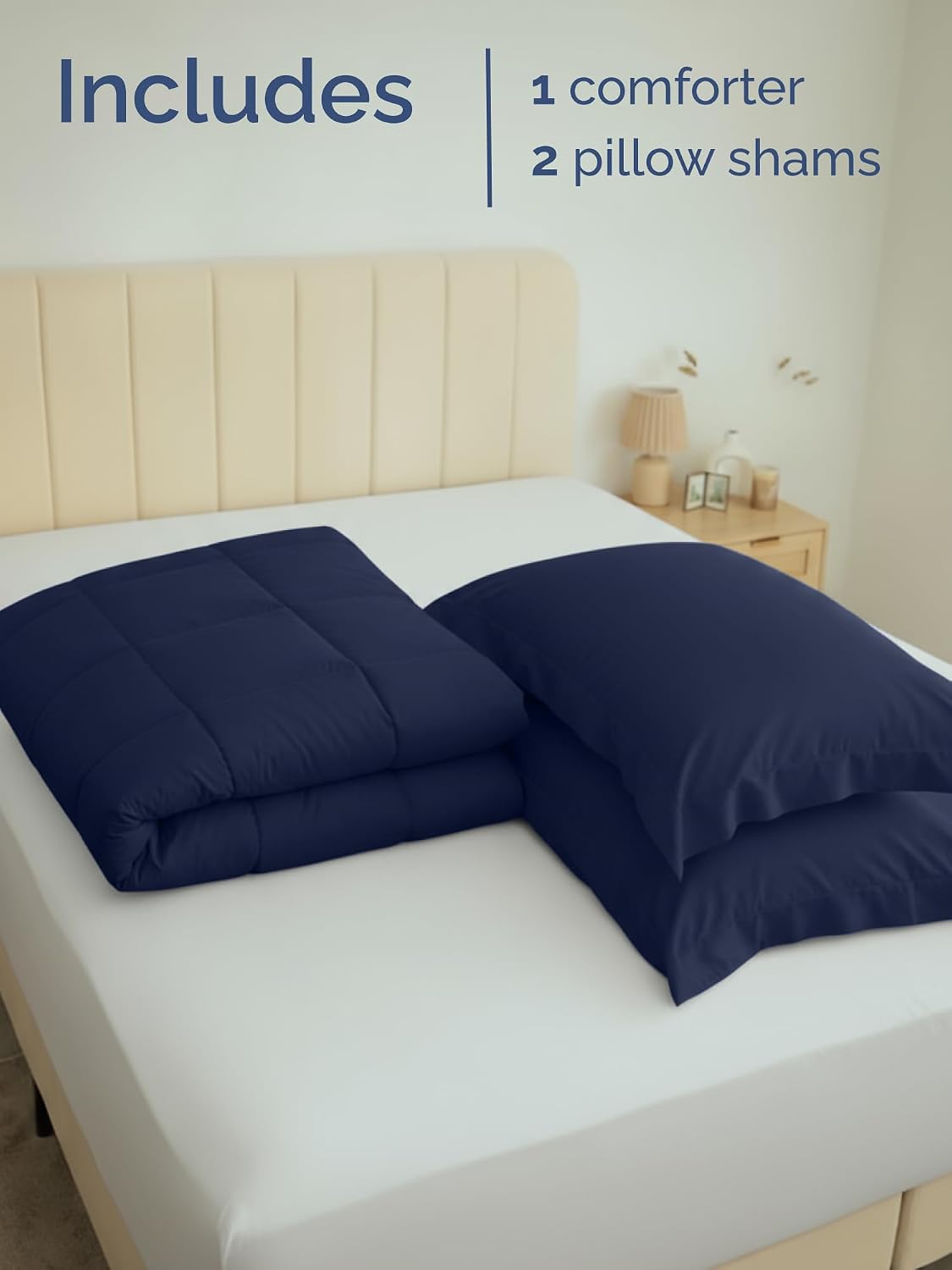 king comforter set - navy blue bedding for, close-up detail