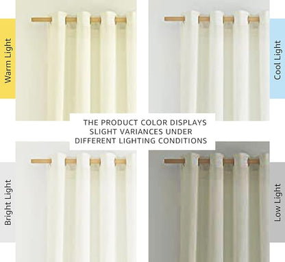 NICETOWN Off White Linen Curtains 84 inch Length, Grommet Privacy Added Thick - Image 2