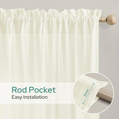 HOMEIDEAS Non-See-Through Ivory Privacy Semi Sheer Curtains 108 Inches Long 2 - Image 5