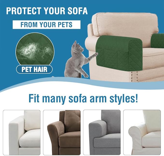 2 Pack Water Resistant Armrest Covers - Image 6