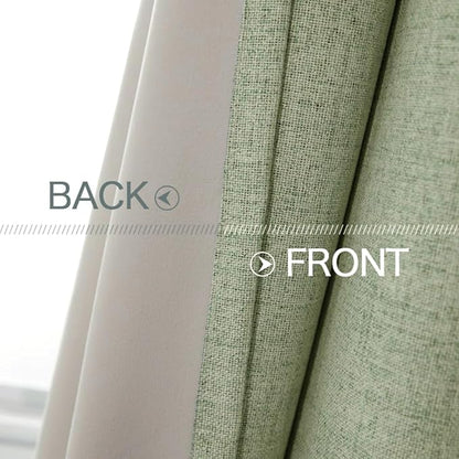 MIULEE Linen Texture Curtains for Bedroom Solid 100% Blackout Thermal Insulated - Image 6