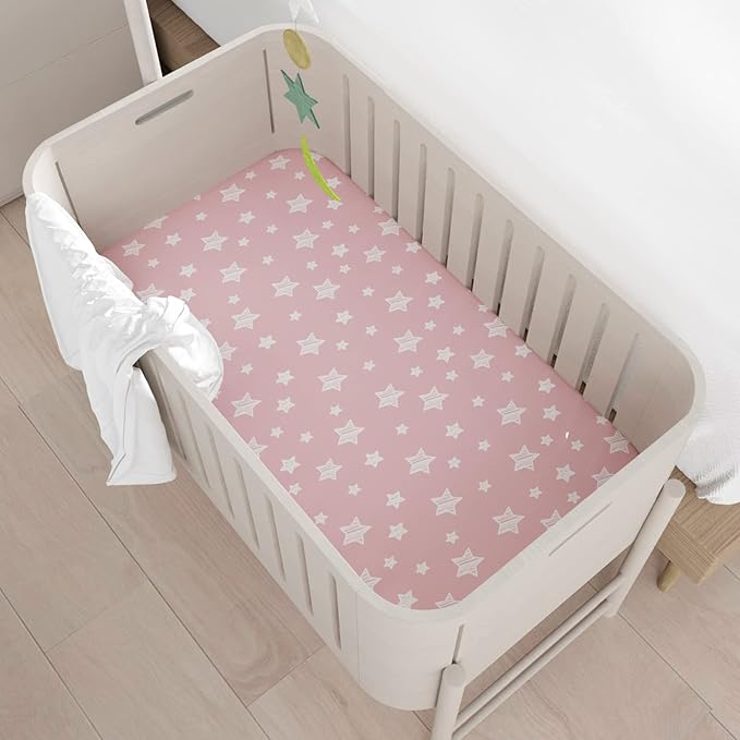 Mini Crib Sheets Fitted 4 Pack for Girls, Compatible - Image 6