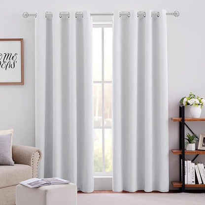 HOMEIDEAS Greyish White Blackout Curtains by HOMEIDEAS