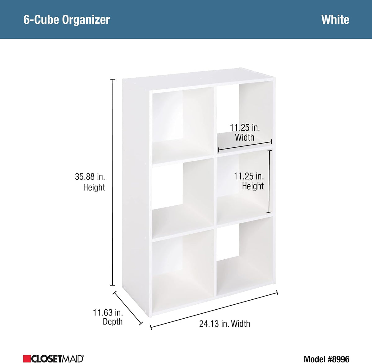 closetmaid cubeicals 6 cube storage shelf organizer bookshelf, close-up detail