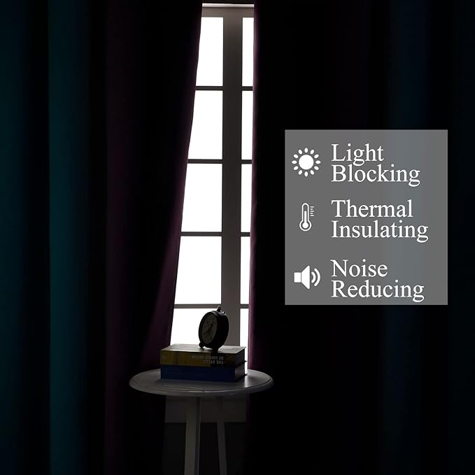 Estelar Textiler Teal and Purple Blackout Curtains - Image 3