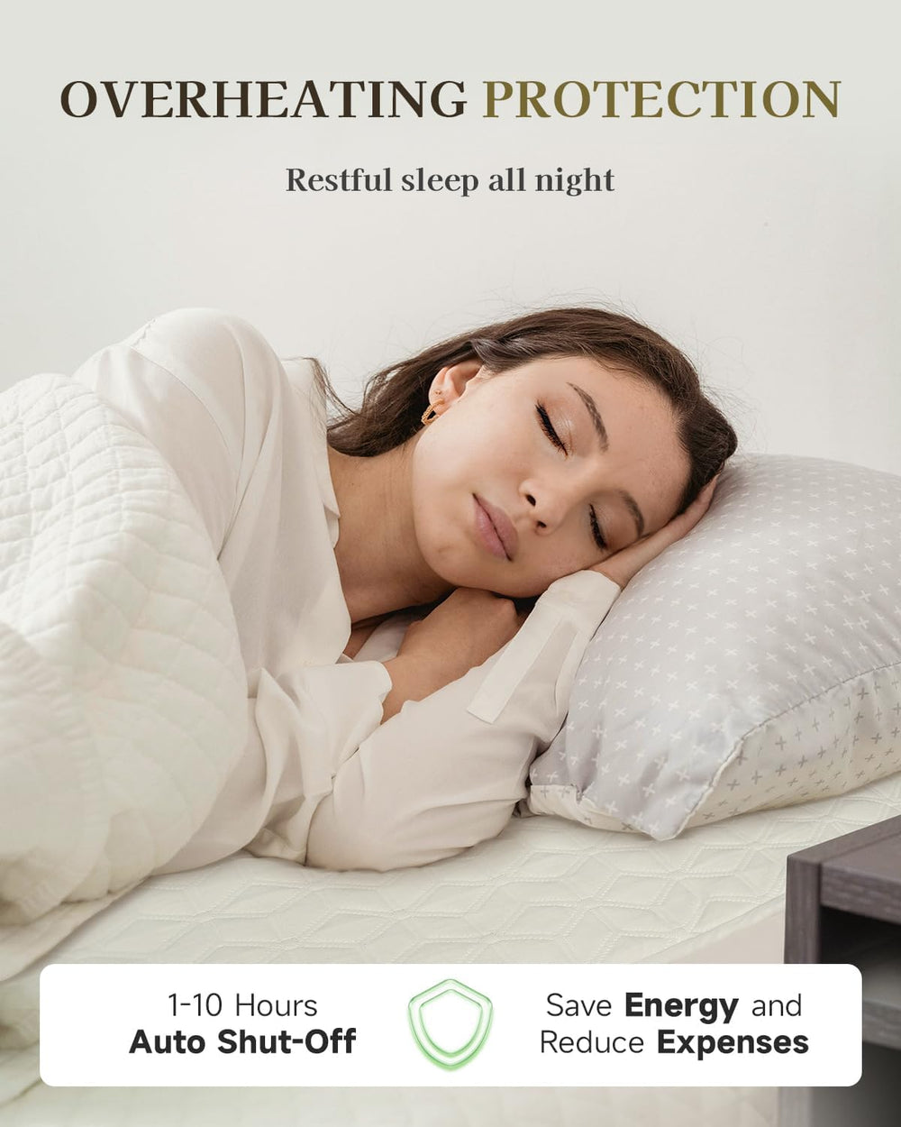 GOTCOZY Heated Mattress Pad Queen Size-Heated Pad for Bed Warmer(White)