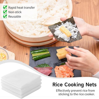 4 Pcs Rice Net, Sushi Rice Cooking Net, 43.3"×39.4" Fine Mesh Rice Cooker - Image 2