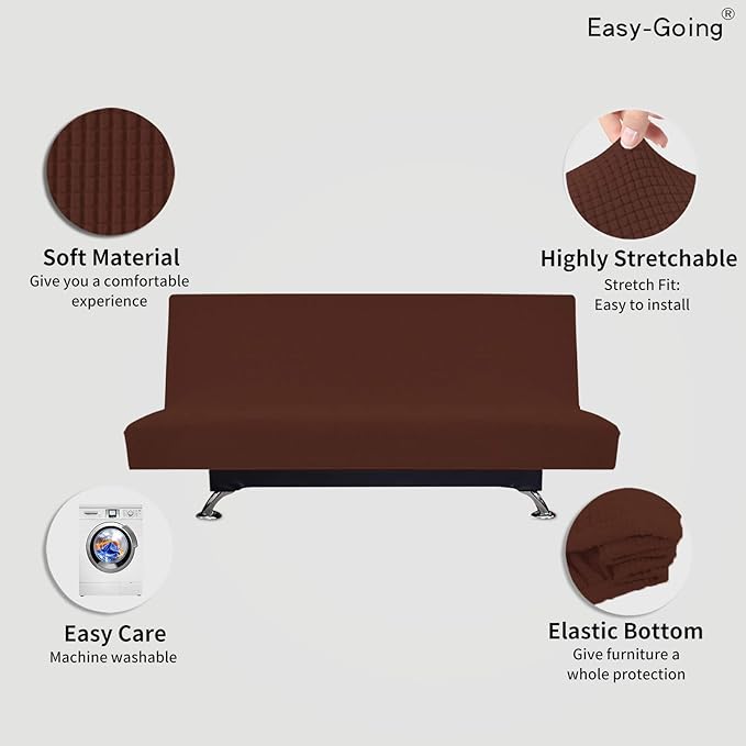 Easy-Going Stretch Futon Slipcover Armless Sofa Cover Furniture Protector - Image 3