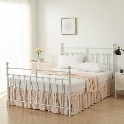 Tufted Dot Bed Skirt Queen Size, Ruffled Bed Skirt - Image 6