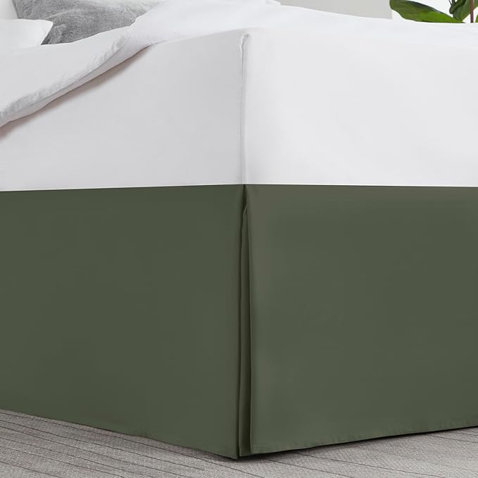 Nestl Olive Green Bed Skirt Queen Size - Image 2