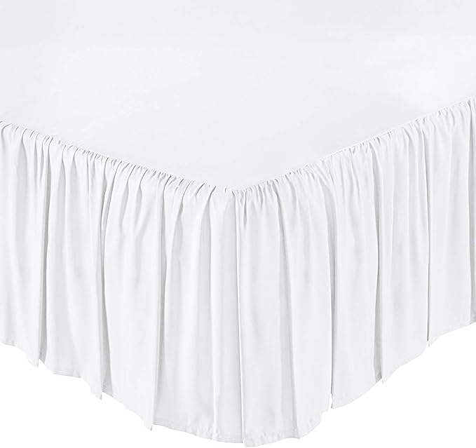 KRISHNA Ruffled Bed Skirt with Split Corners Twin, 100% Microfiber Hotel Quality by Unknown