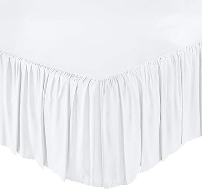 KRISHNA Ruffled Bed Skirt with Split Corners Twin, 100% Microfiber Hotel Quality by Unknown