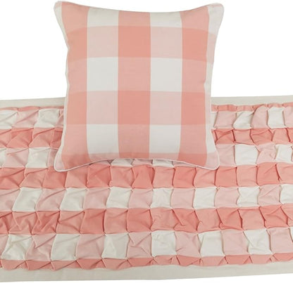 The HomeCentric King/Queen/Twin Peach Pink Decorative Full 68"x18" Bed Runner - Image 2