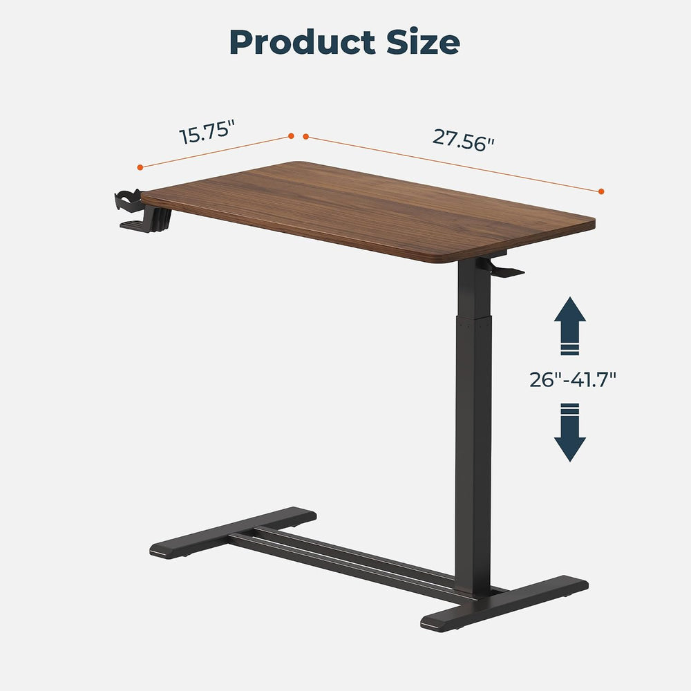 28'' Medical Overbed Bedside Table with Wheels,Rolling Table