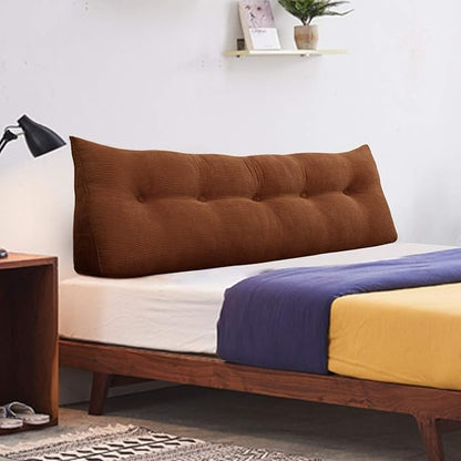 WOWMAX 100% Cotton Corduroy Headboard Pillow – Queen Size Back Support Reading - Image 8